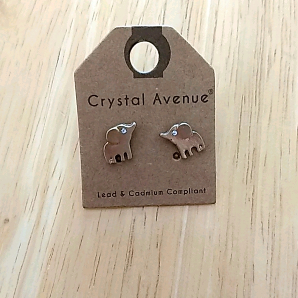 Elephant Mini Earrings With Crystal Eyes